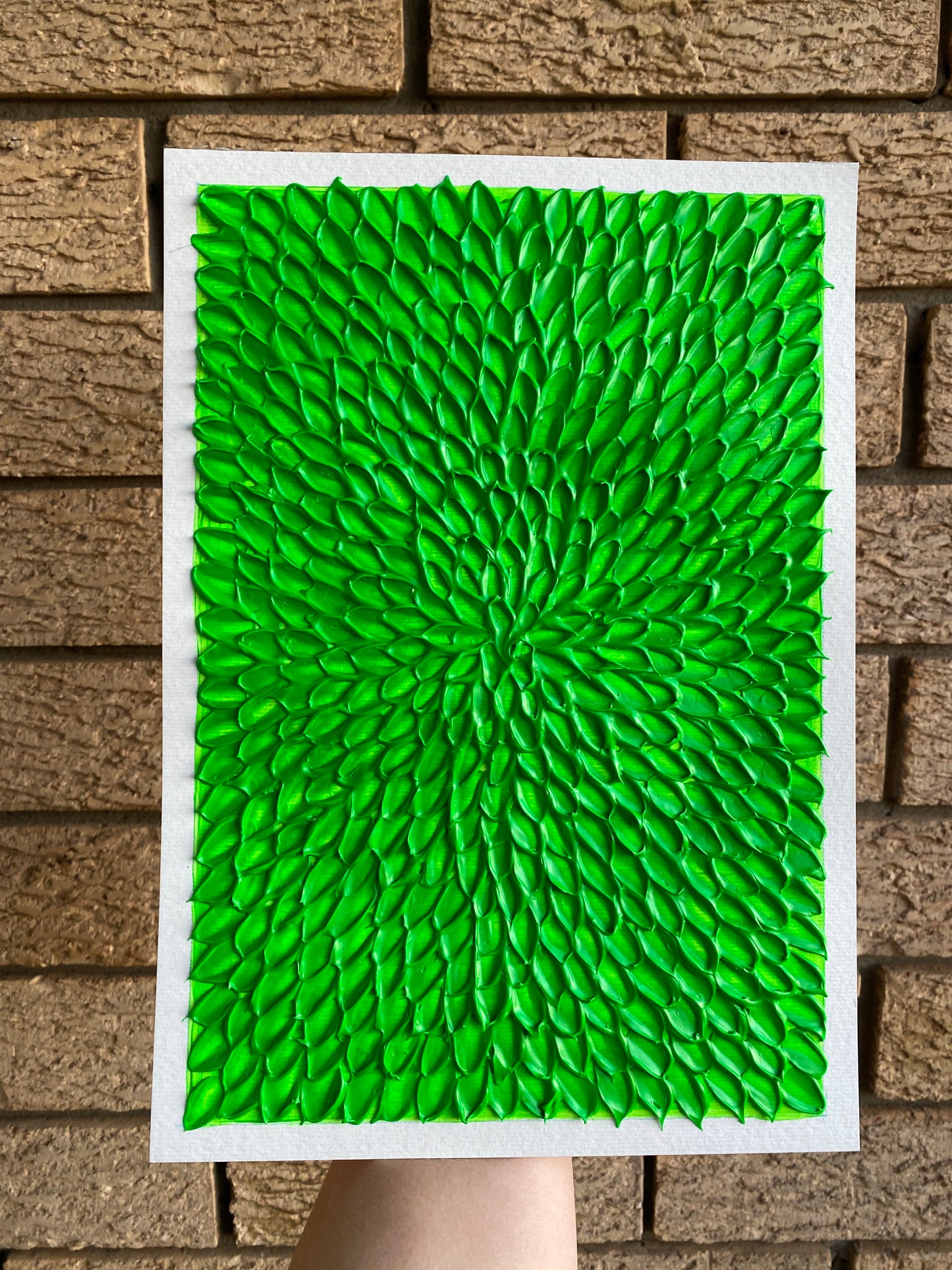 FLUORESCENT CACTUS 21x30 cm acrylic on A4 paper original painting UNFRAMED