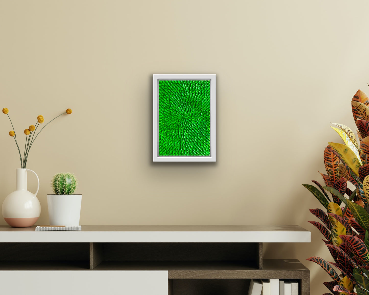 FLUORESCENT CACTUS 21x30 cm acrylic on A4 paper original painting UNFRAMED