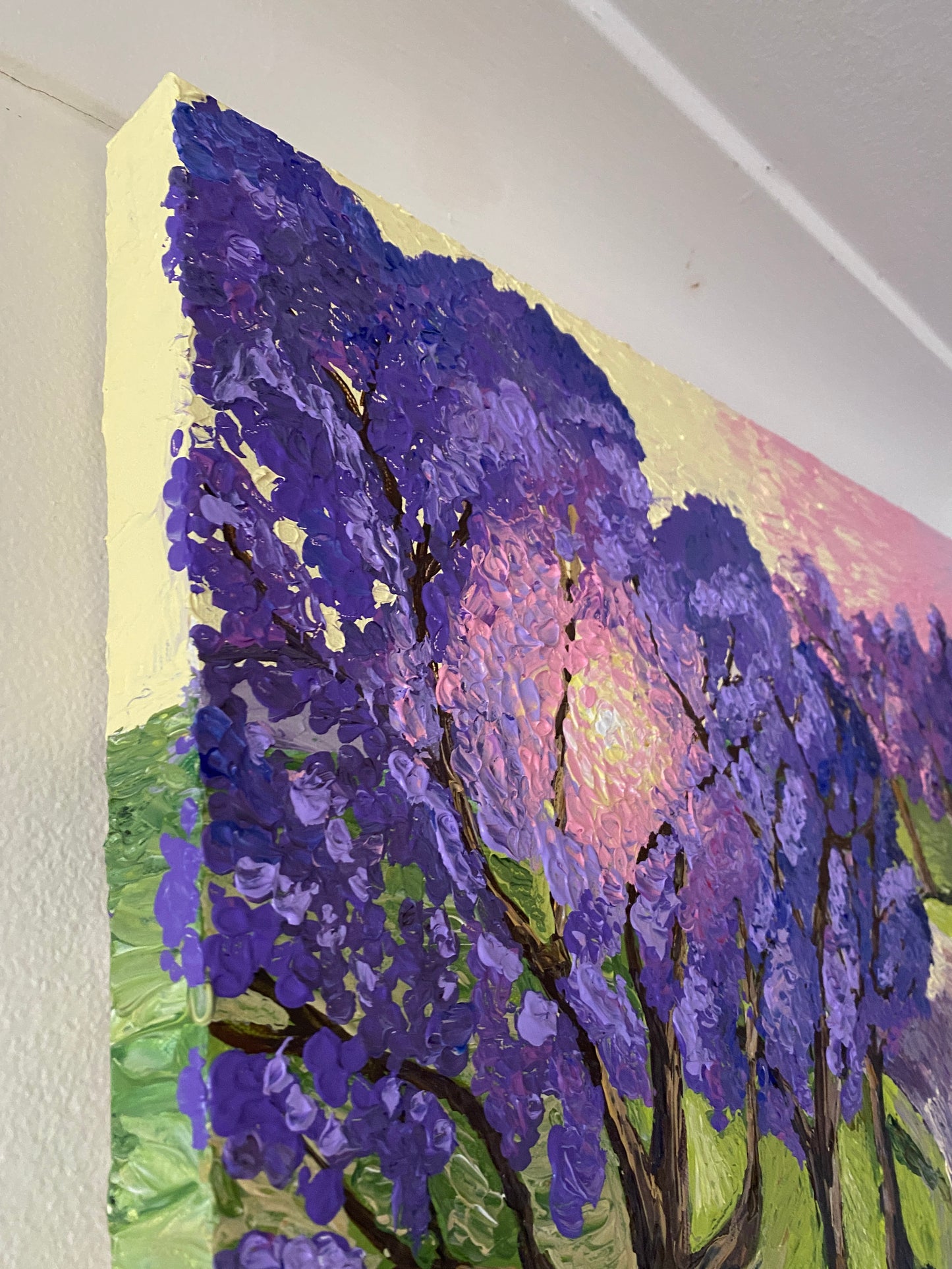 JACARANDA SUNSET AT KIRRIBILLI 76x61 cm acrylic on canvas original painting