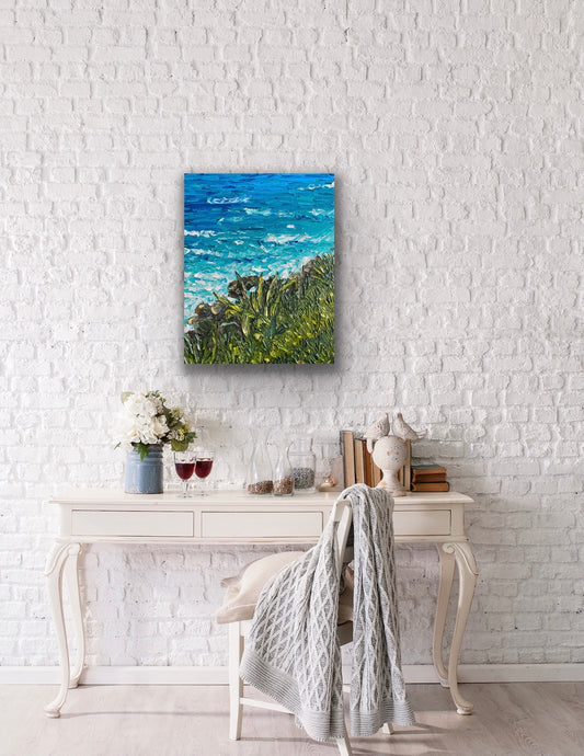 TAMARAMA BEACH 41x51 cm acrylic on canvas original painting