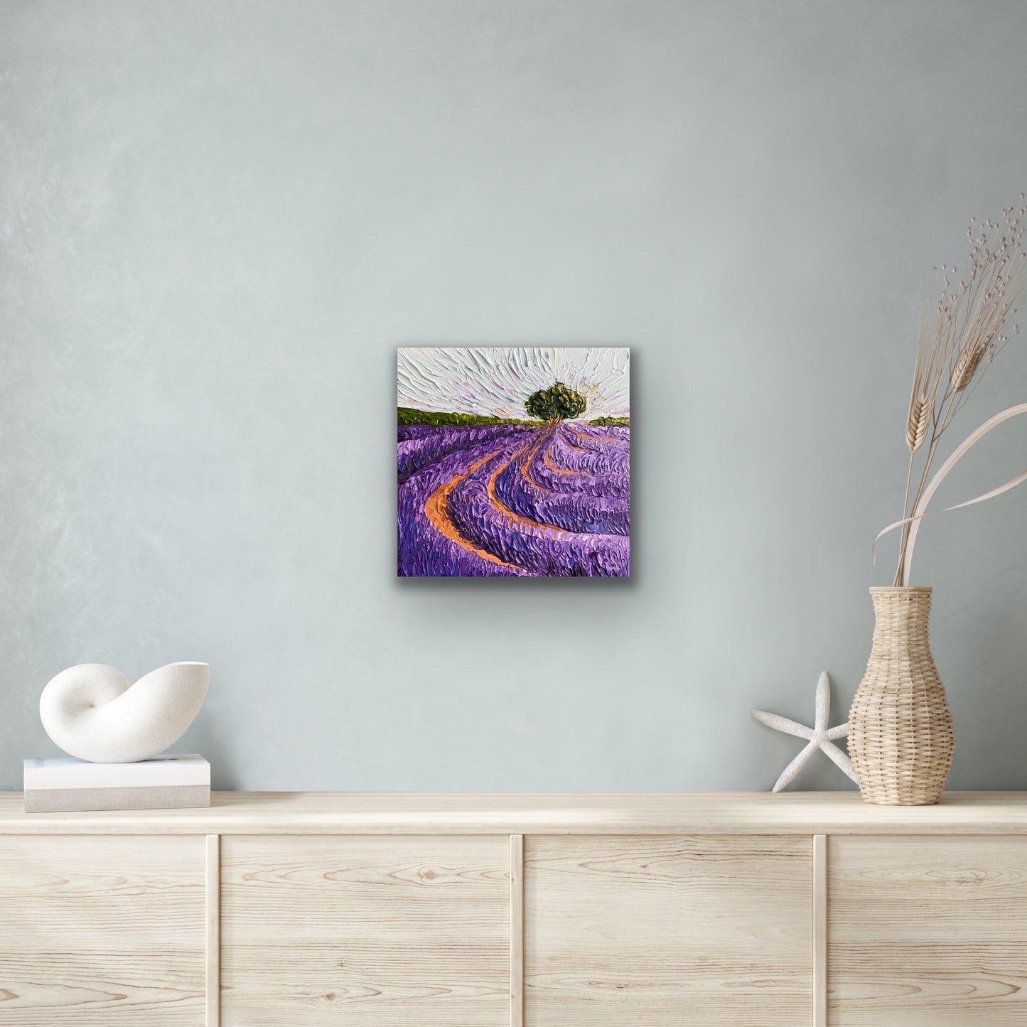 LAVENDER FIELDS 30.5x30.5 cm acrylic on canvas original painting