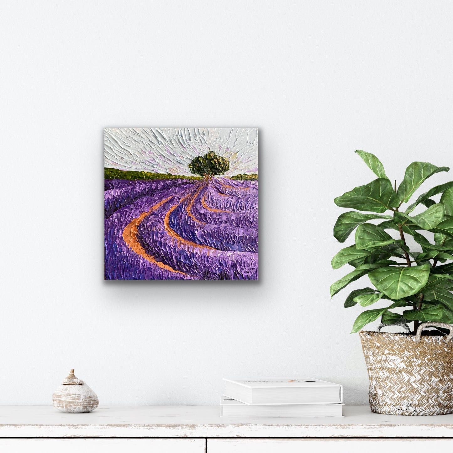 LAVENDER FIELDS 30.5x30.5 cm acrylic on canvas original painting