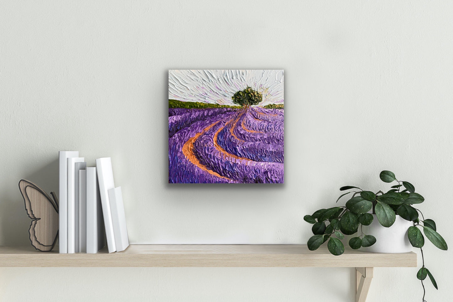 LAVENDER FIELDS 30.5x30.5 cm acrylic on canvas original painting