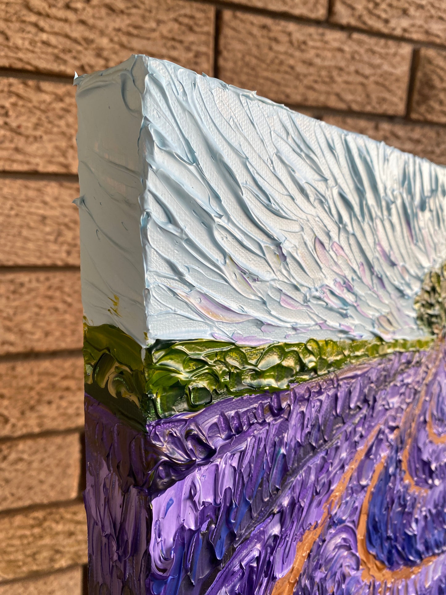 LAVENDER FIELDS 30.5x30.5 cm acrylic on canvas original painting