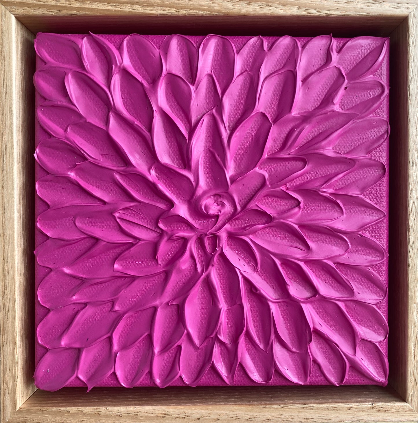 MAGENTA ABSTRACT MINI 18x18 cm acrylic on canvas original painting FRAMED