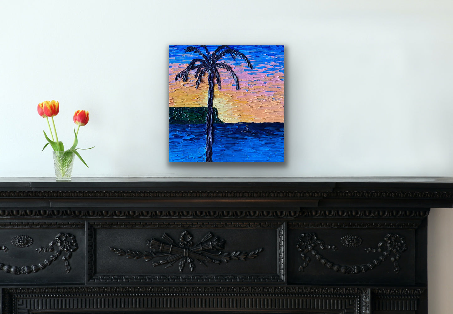 SUNSET AT BALMORAL 30.5x30.5 cm acrylic on canvas original painting