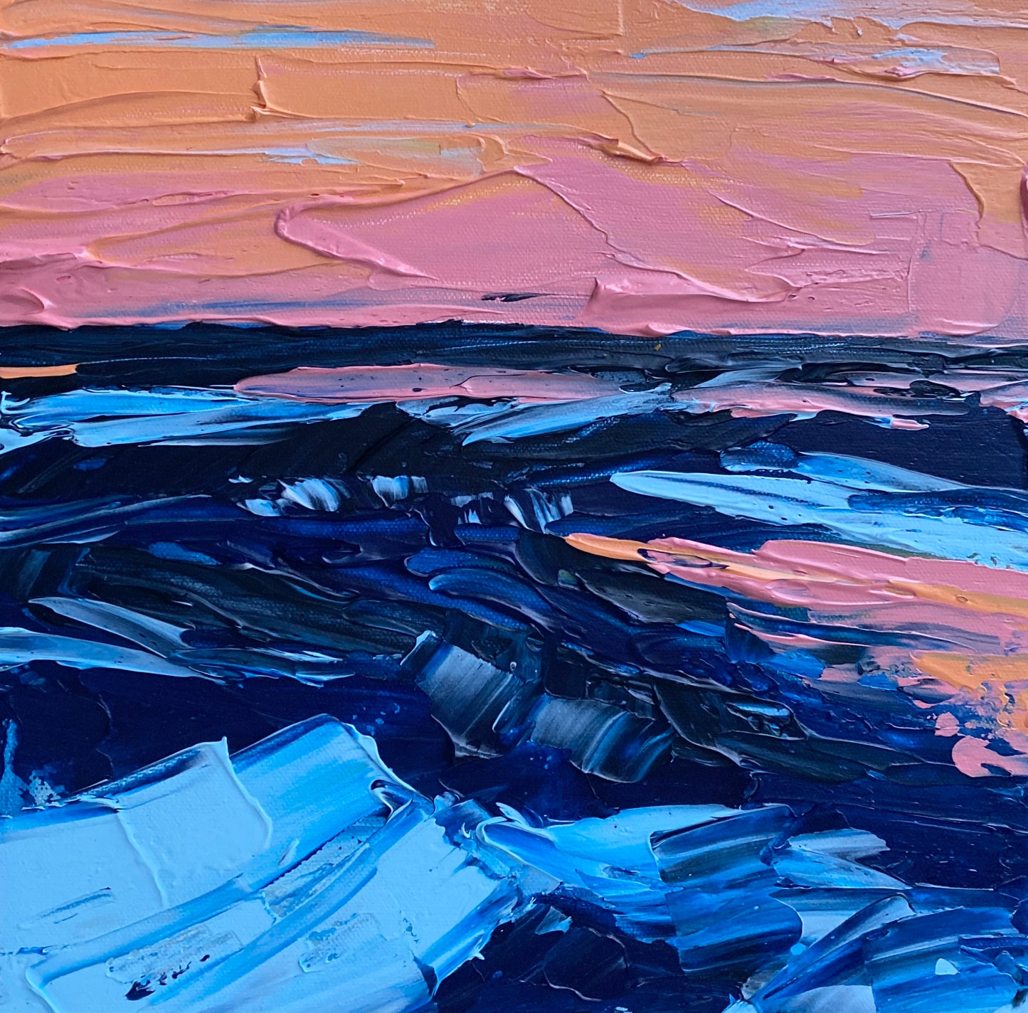 PINK SUNSET 30.5x30.5 cm acrylic on canvas original painting