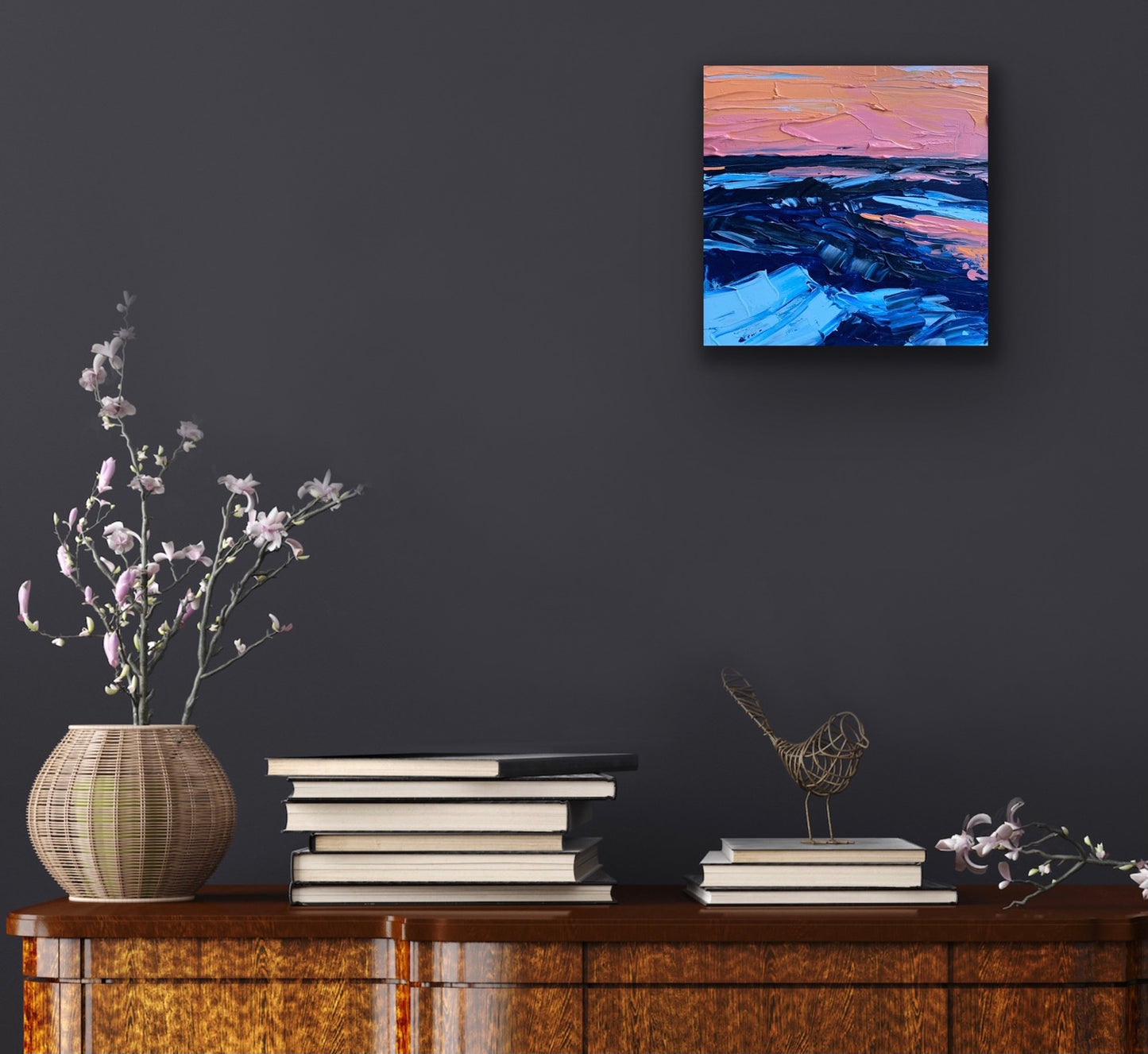 PINK SUNSET 30.5x30.5 cm acrylic on canvas original painting