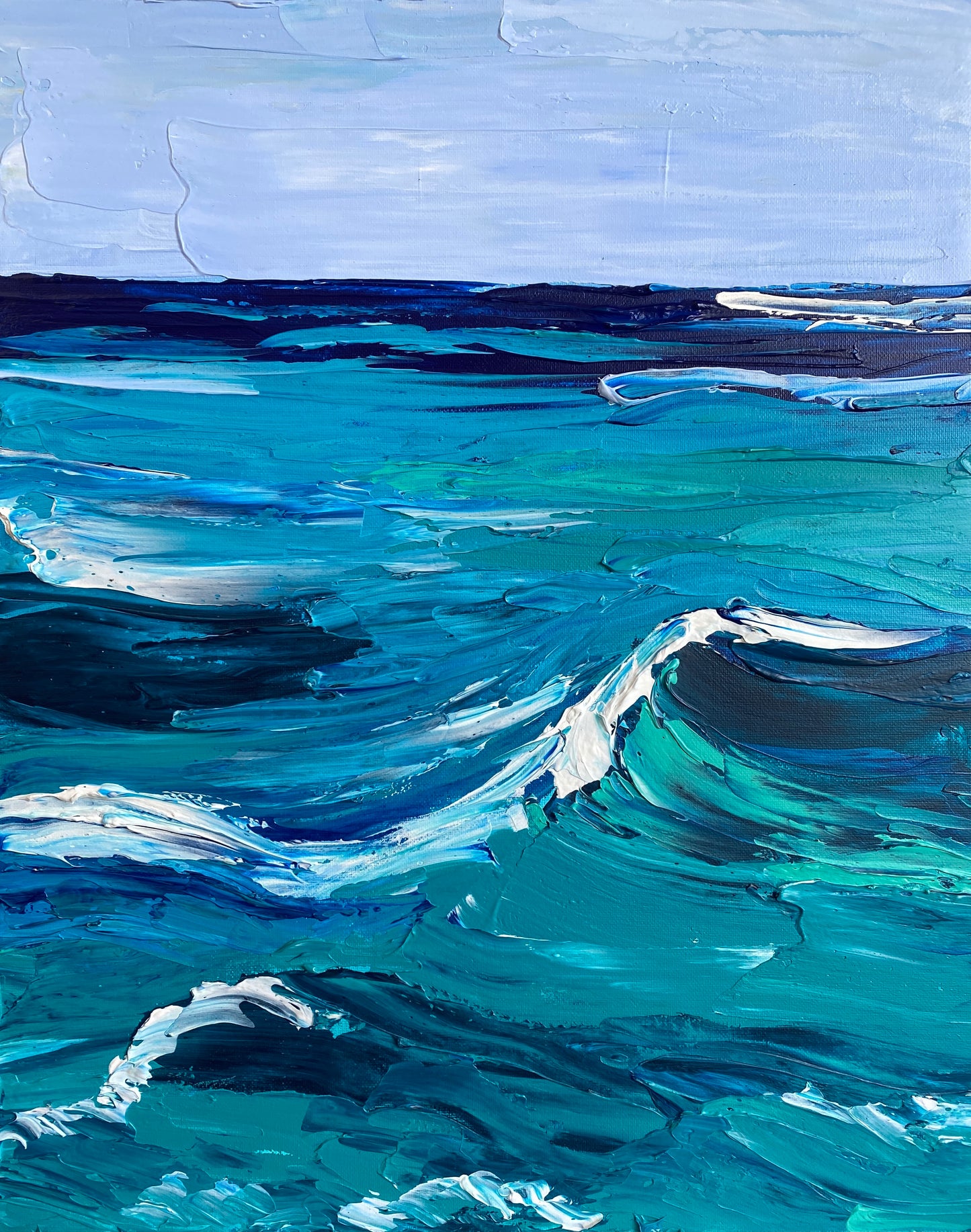 ROUGH SEA 41x51 cm acrylic on canvas original painting