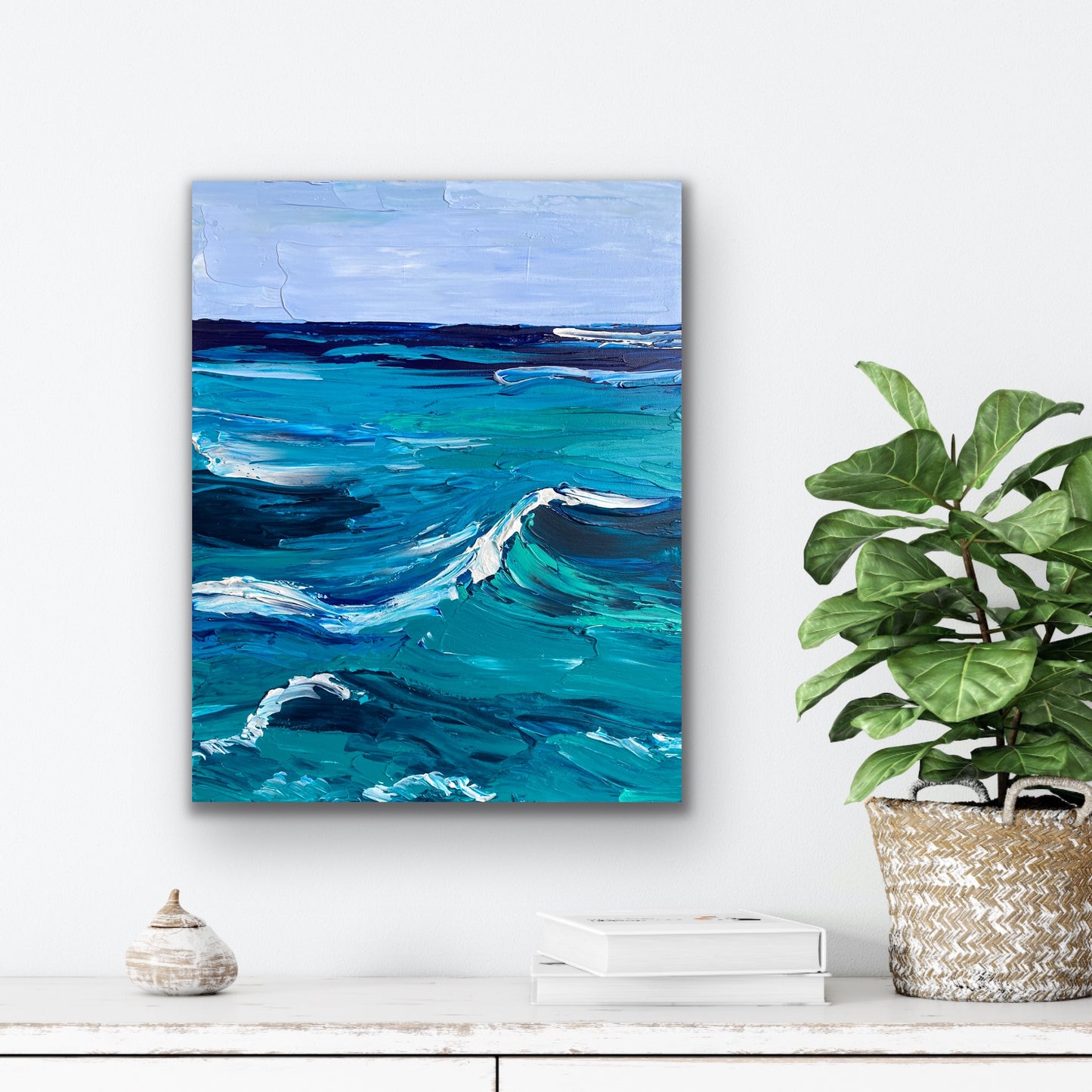 ROUGH SEA 41x51 cm acrylic on canvas original painting