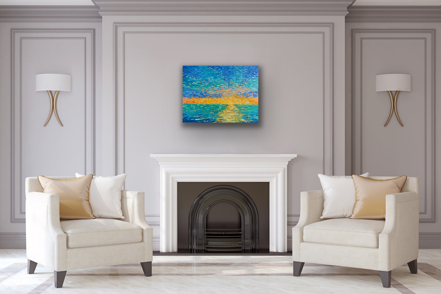 SUNSET 80x60 cm acrylic on wood original painting