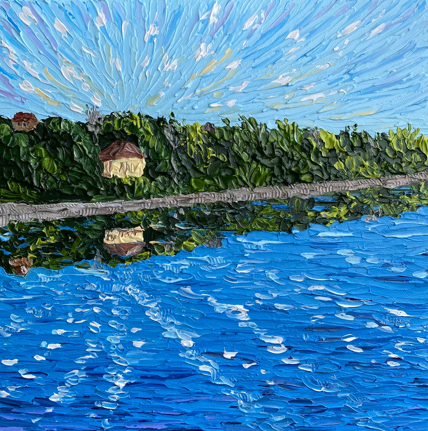 COOKS RIVER 30.5x30.5 cm acrylic on canvas original painting