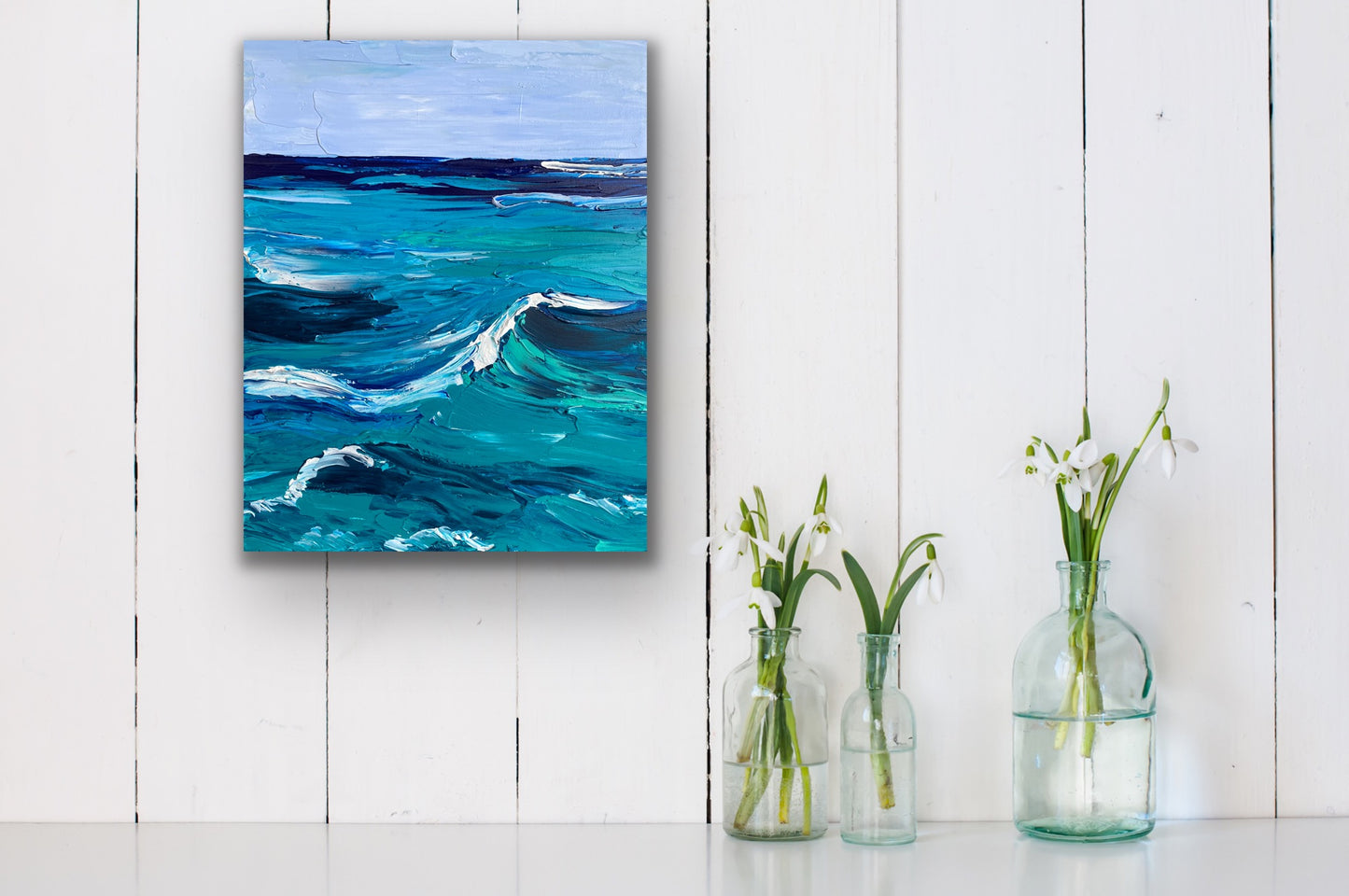 ROUGH SEA 41x51 cm acrylic on canvas original painting