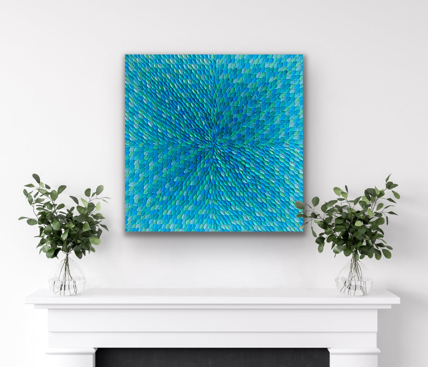 TURQUOISE DREAMS (DAY) I 76x76 cm acrylic on canvas original painting