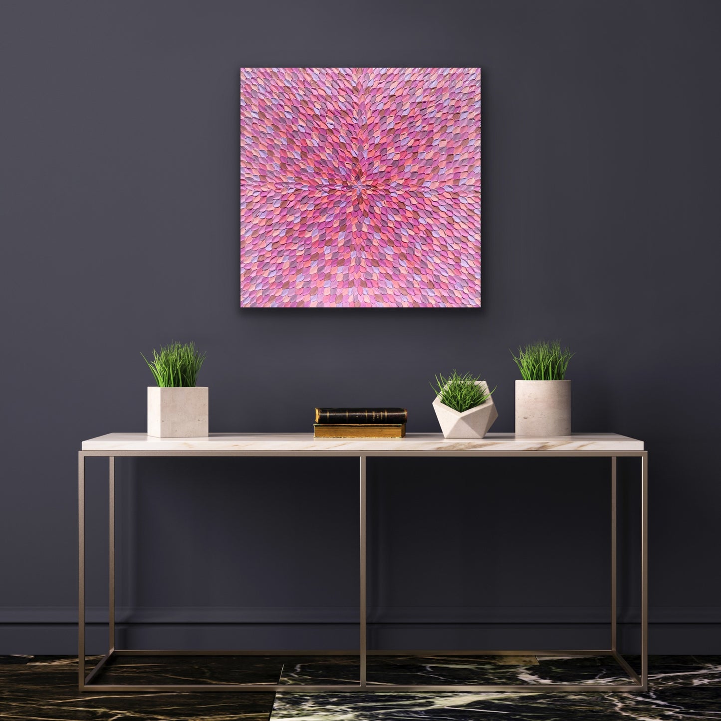 BLOOM 66x66 cm acrylic on canvas original painting